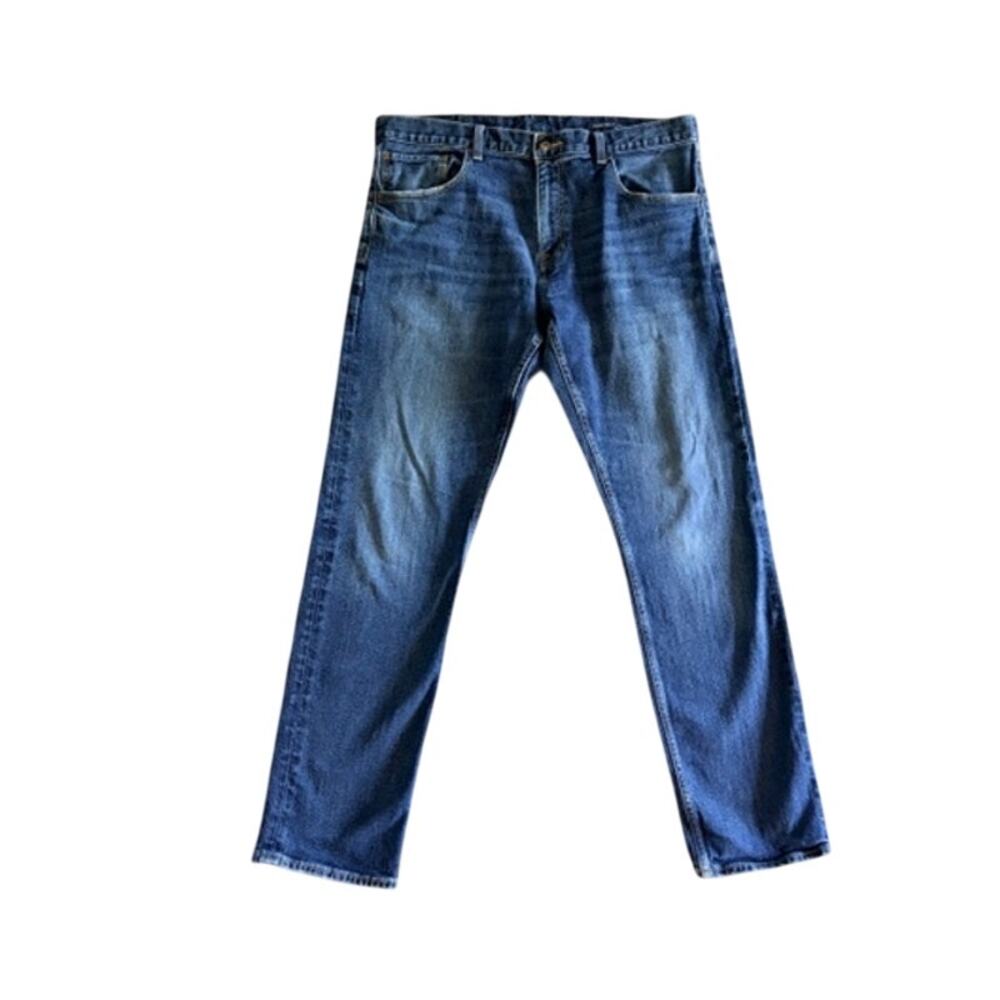 Mens CREMIEUX Jeans Medium Blue Comfort Stretch Denim Straight Leg Size 36 x 32